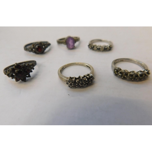 140 - 6x Vintage silver rings