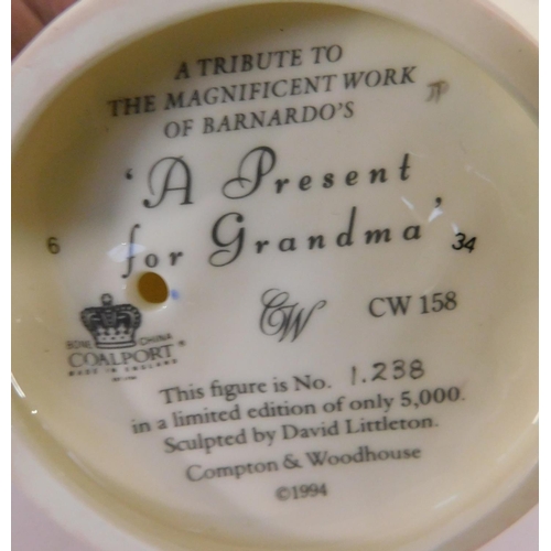 151 - Coalport 'A Present for Grandma' figure - Chip to dogs ear, with COA