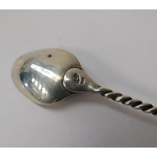 103 - American hallmarked  barley twist silver sundae spoon – approx. length 10”