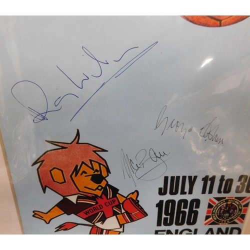 159 - Signed World Cup 1966 memorabilia; George Cohen, Ray Wilson, Alan Ball (no COA)