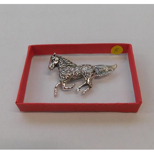 276 - Silver Horse brooch