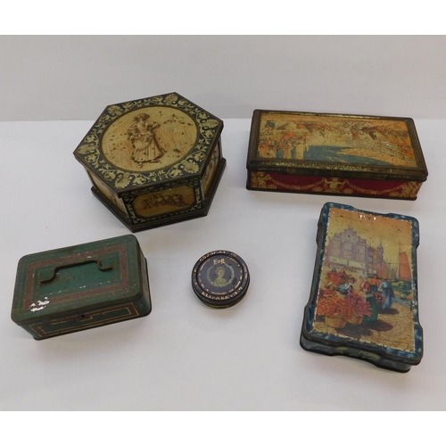 287 - Mixed vintage tins including Huntley & Palmers