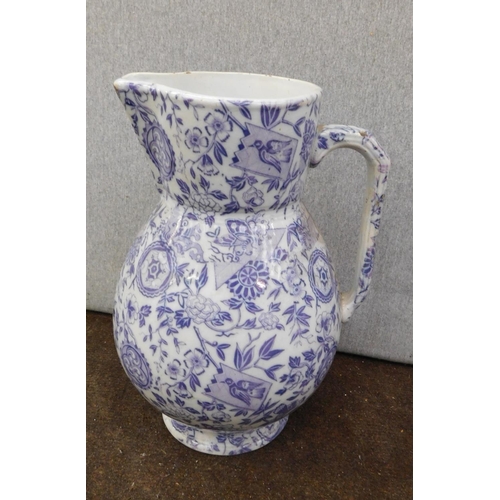 288 - Blue & white drinks pitcher