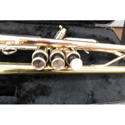 618 - Volt trumpet in case, needs 2 pearls on 2nd & 3rd valves