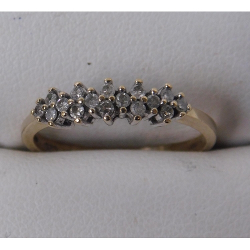 9ct Gold diamond 1/4 Eternity ring - 20 point Diamond size O