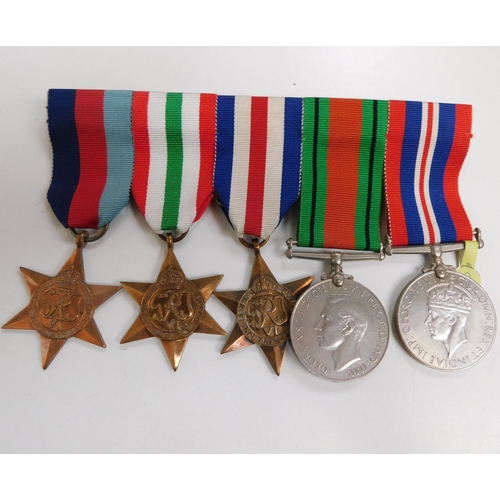 130 - WWII era British Military issue – 5 medal bar
