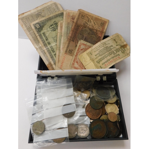 134 - Assortment of mixed world coins and notes