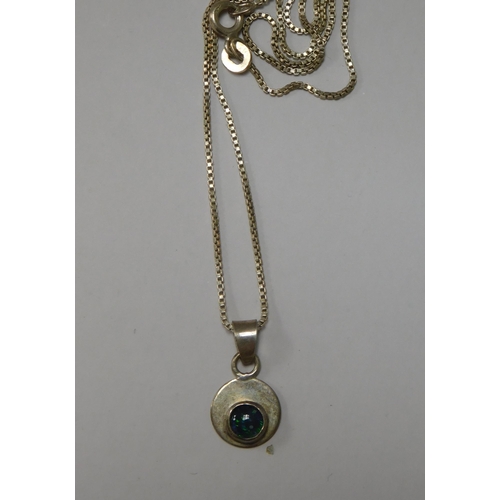 139 - Silver drop pendant and silver chain