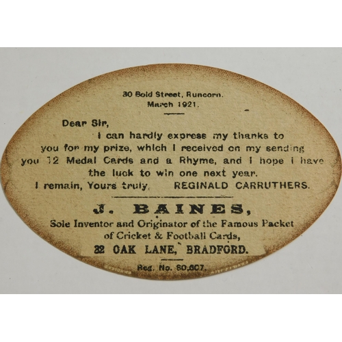 143 - Edwardian Baines Rugby card for Widnes