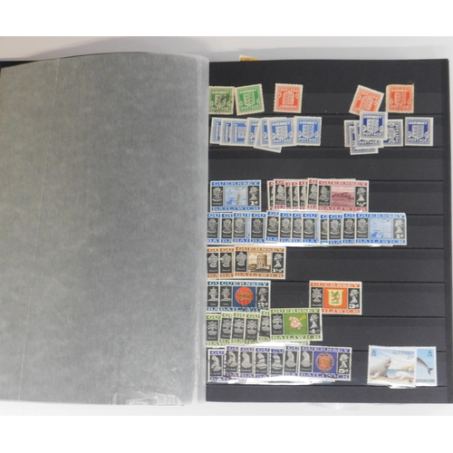 156 - Large well filled stock book of Guensey stamps, wartime issues etc.