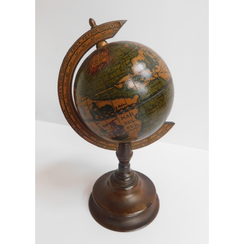 158 - Small wooden desk globe - approx. 10