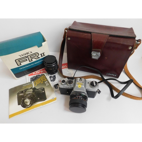 160 - Yashica FR series vintage camera, in carry case with accessories