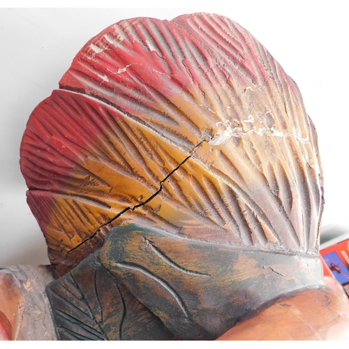 1 - Americana style – Native American Indian Chief, wooden, some damage – approx. height 54” tall