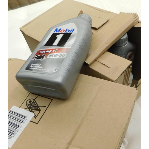 503 - 2 Boxes 12 per box of 1L Mobil Racing  4T 15W-50 4 stroke motorcycle oil