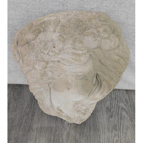 506 - Stoneware ornate lady detail wall hanging pot