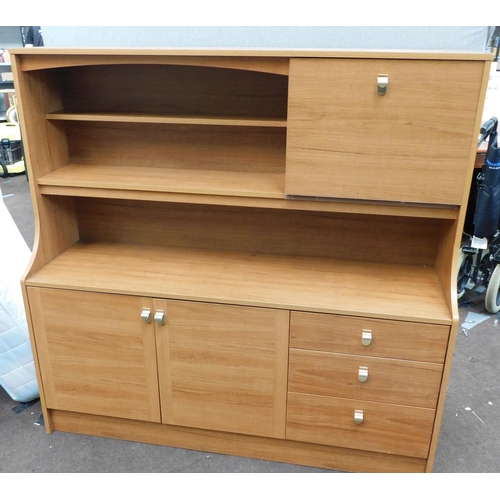 538 - Mid century teak effect wall cabinet