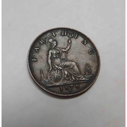 23 - 1876 - 1/4 Penny coin