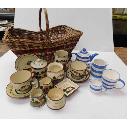 32 - Ceramics including - Cornish Ware, Torquay Ware & Ringtons