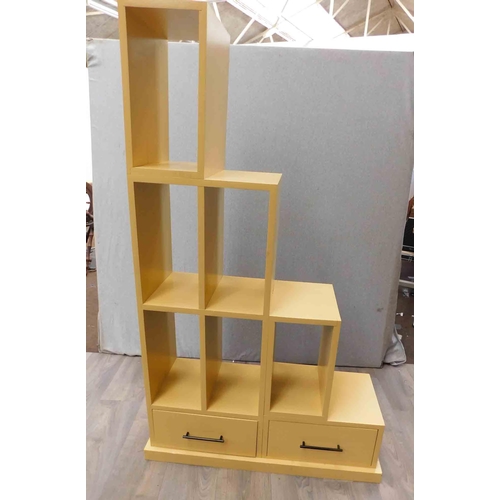 532 - Contemporary mustard bookcase unit - 60