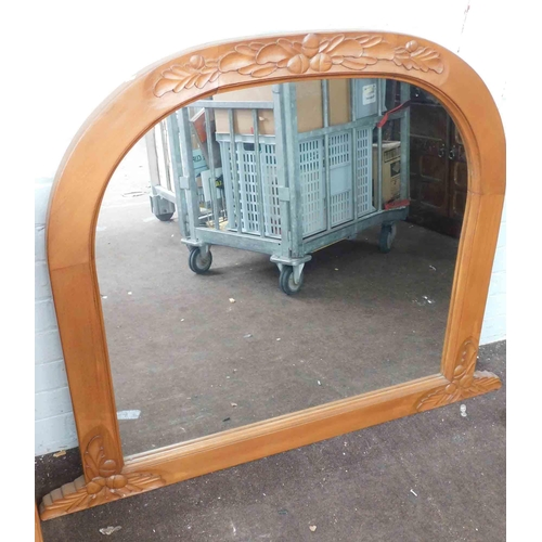 537 - Large over mantle carved mirror