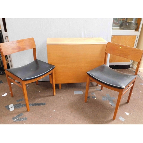 548 - Drop leaf table & 2 Beautility chairs