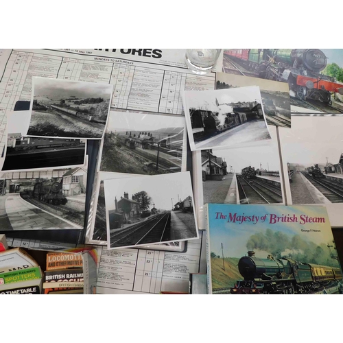 24 - Collection of vintage train ephemera including - albums, black & white train photographs & posters