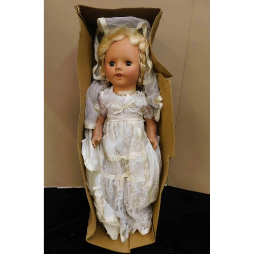 40 - Vintage bride doll - approx 22