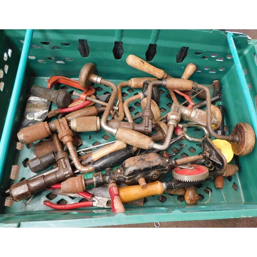 512 - Large tray of hand drills etc