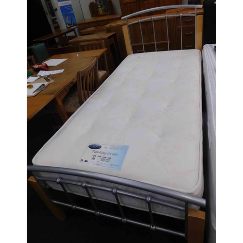 545 - Single bed & mattress-Pineking ortho