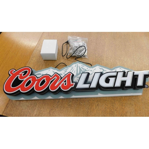 615 - Coors Light-unused bar sign with box