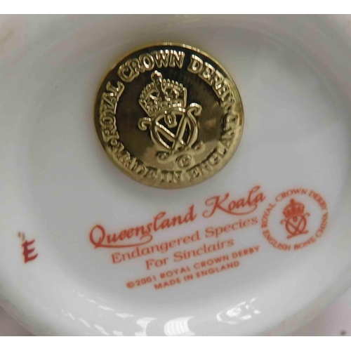 108 - Royal Crown Derby - Endangered Koala paperweight with gold stopper and box - no damage