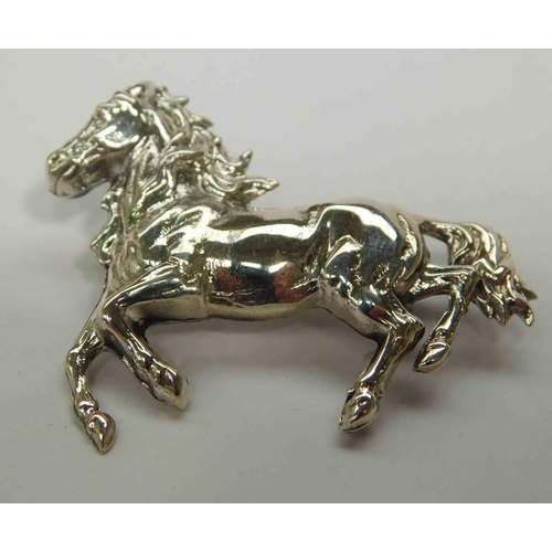 205a - Silver - horse brooch