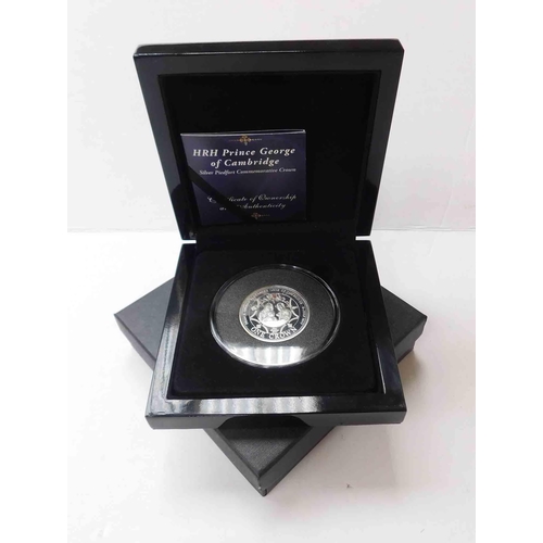 211 - HRH Prince George - 1st Birthday silver proof, one crown 93/200 50g