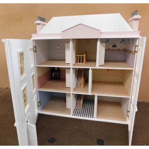 1 - Large dolls house with lighting & decorated - 'The Dolls House Emporium'- Montgomery Hall...