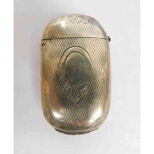 103 - Edwardian - oval white metal vesta case