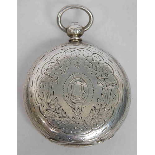 105 - Sterling silver cased - ladies pocket watch, J.W Benson London - with keys