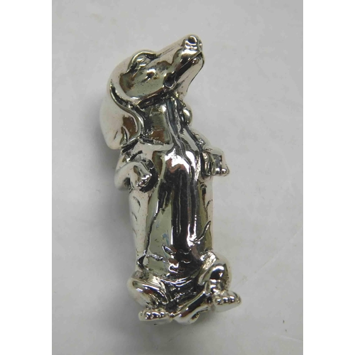 115 - Silver - dog brooch