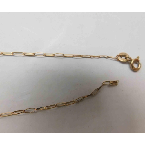 118 - 9ct Gold link chain - clasp broken