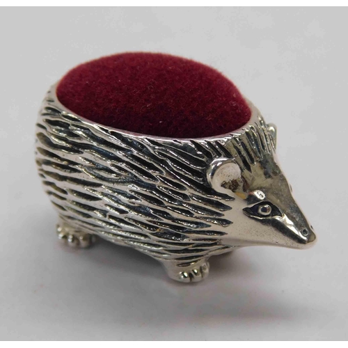 121 - Silver - hedgehog pin cushion