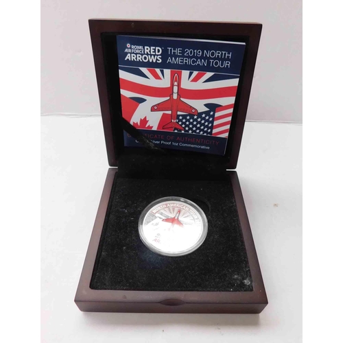 122 - 2019 Royal Air Force - Red Arrows silver proof 1 oz coin with paperwork