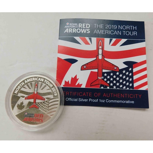 122 - 2019 Royal Air Force - Red Arrows silver proof 1 oz coin with paperwork