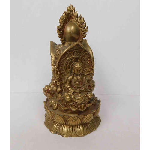 128 - Tibetan - brass cast Triple Buddha figural group