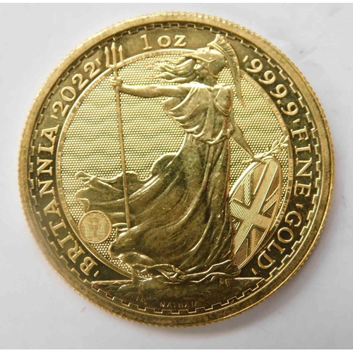 138 - 22ct Gold - one ounce of 999.9 gold Britannia coin - 10% buyer commission