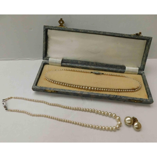 151 - Two - Sets of vintage pearls & earrings