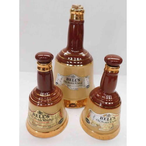 184 - Three - Empty Bells Whisky decanters