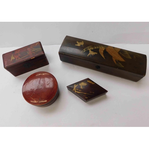 195 - Four - Oriental lacquer work boxes