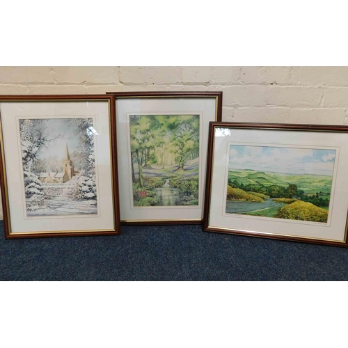 197 - Three - framed & signed Ltd Ed prints - by Derek Firth, North Yorkshire scenes