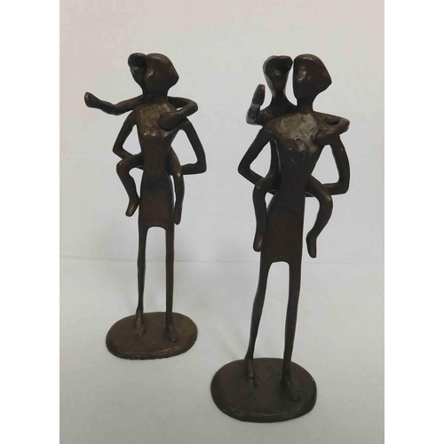 203 - Two contemporary - Solid bronze figures - 9