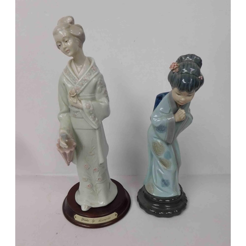 233 - Lladro & Leonardo Geisha girl figures