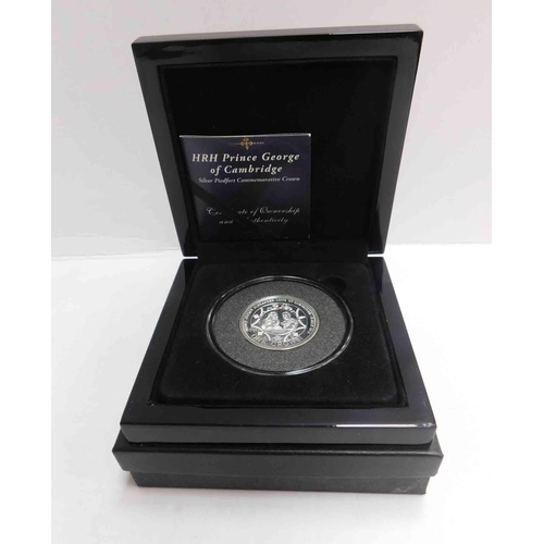 236 - HRH Prince George - 1st Birthday sterling silver Piedfort one crown - 78/200 50grams